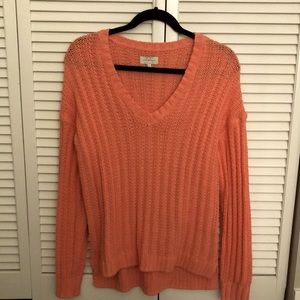 Coral Lucky Brand V-neck knit